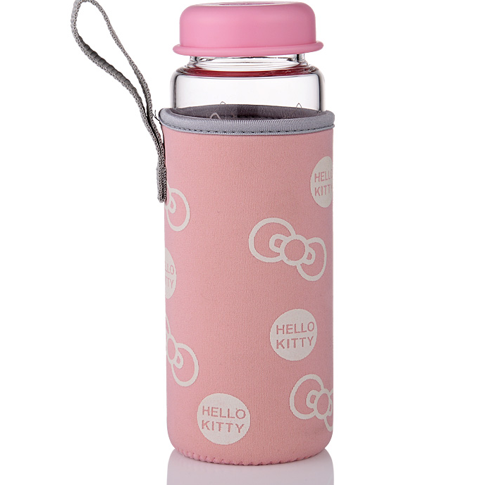 TT-T192 Hello Kitty 玻璃水杯带布套