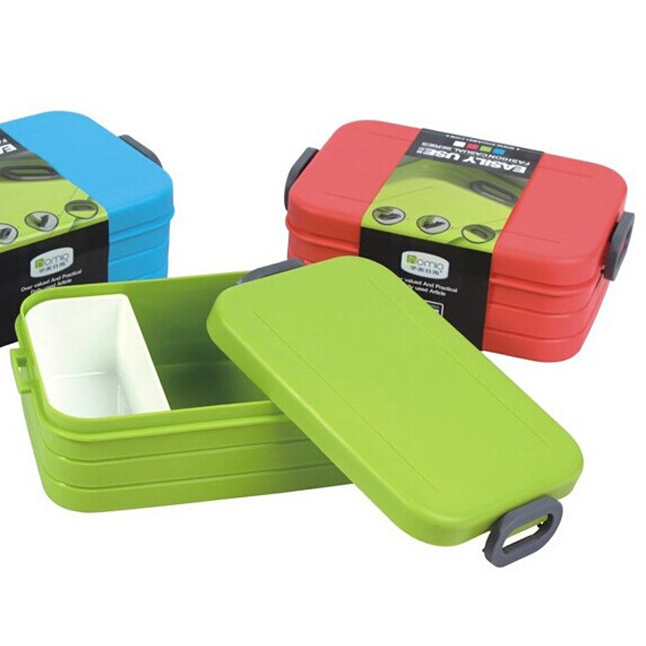 双层PP料食品级环保可回收塑料午餐盒配水壶